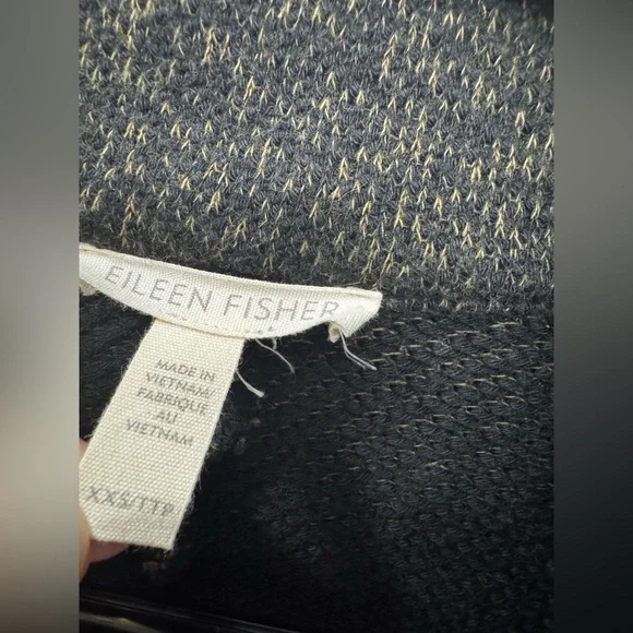 Organic Cotton Terry Stand Collar Jacket | EILEEN FISHER olive green size small - Picture 5 of 10